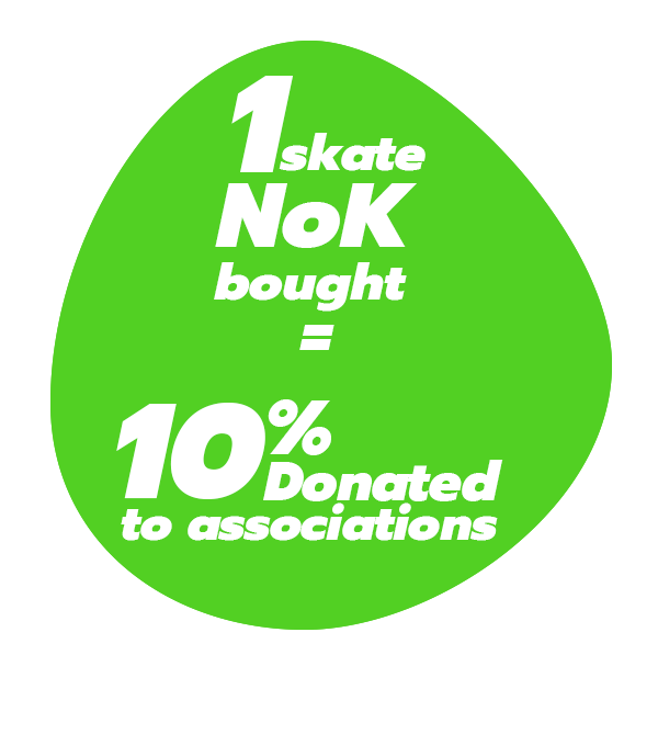 Nok Boards commitment - donation to associations demarche Nok Boards, 1 skate acheté, 10% reversés a des associations